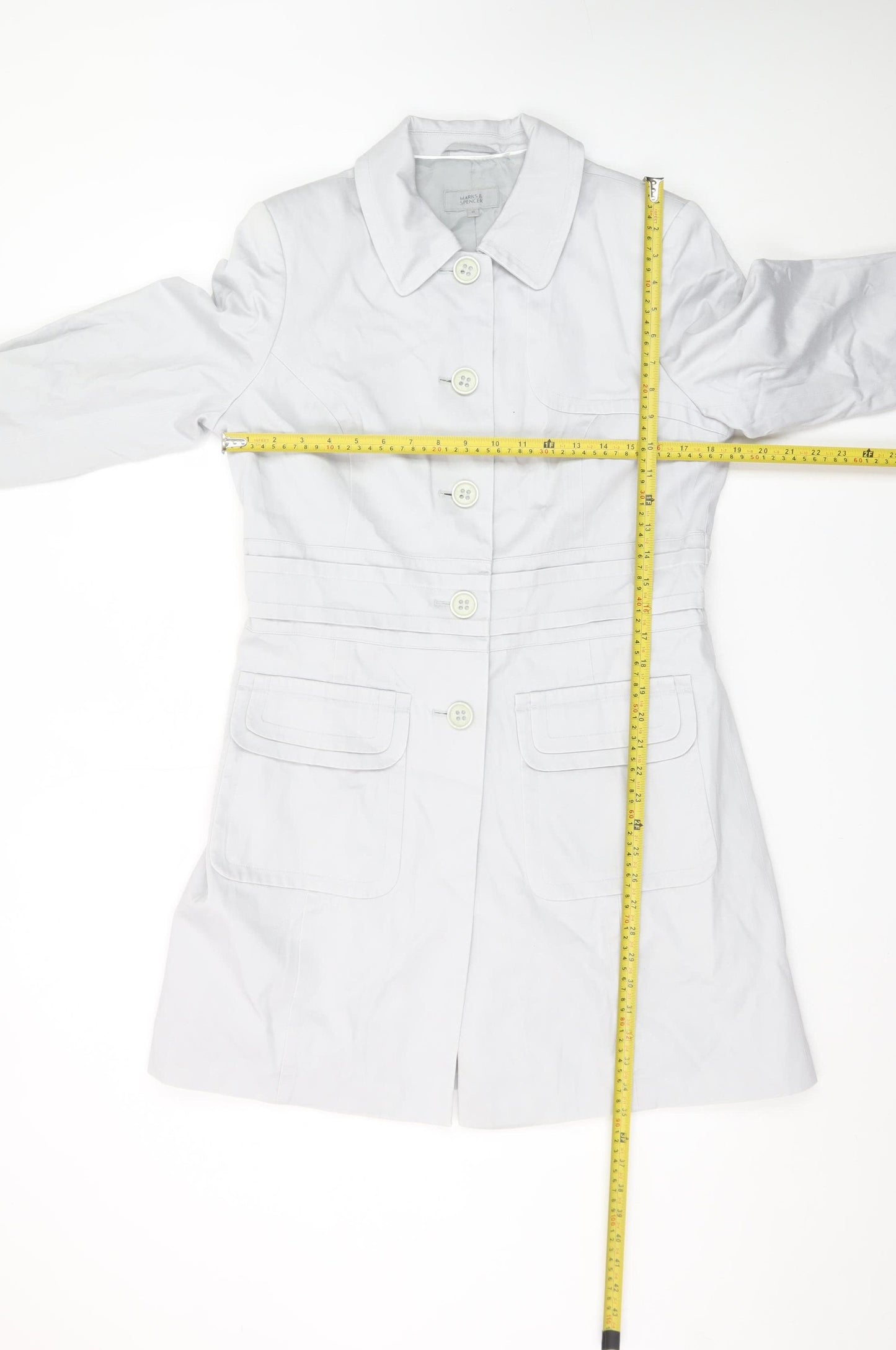 Marks and Spencer Women's White Size 14 Single-Breasted Suit Jacket