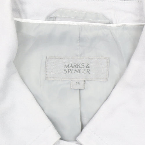 Marks and Spencer Women's White Size 14 Single-Breasted Suit Jacket