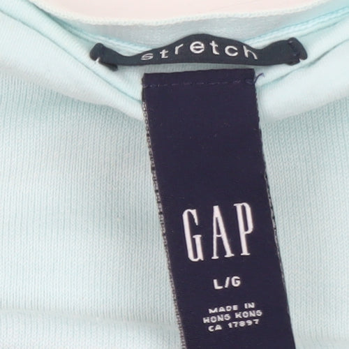 GAP Women Blue Halter Camisole Tank Top L Stretch Cotton