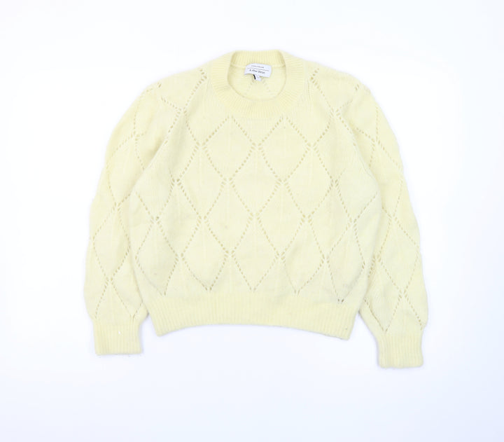 & Other Stories Women Yellow Wool Alpaca Knit Pullover Jumper S