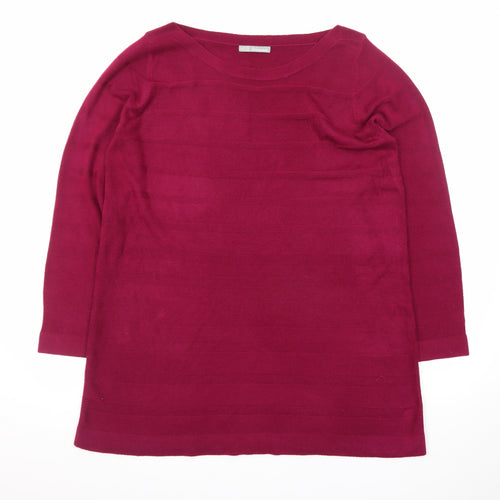 Marks and Spencer Women Dark Raspberry Knit Jumper Dress Size 20