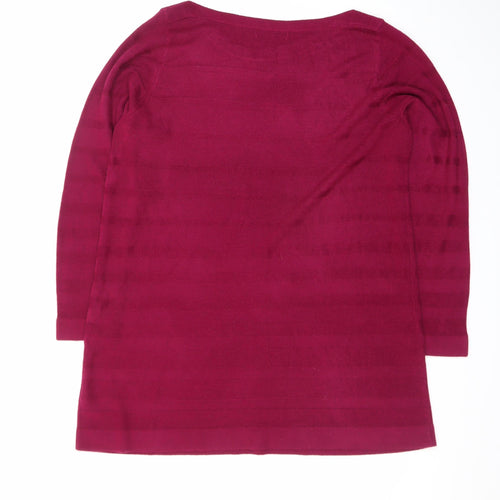 Marks and Spencer Women Dark Raspberry Knit Jumper Dress Size 20