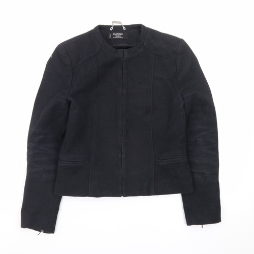 Mango Women’s Black XS Collarless Slim Fit Blazer Jacket