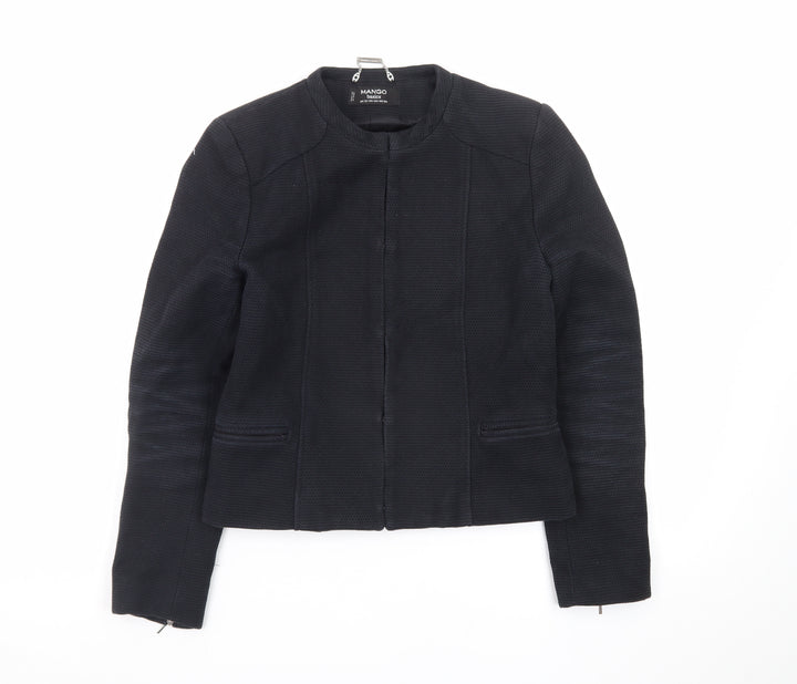 Mango Women’s Black XS Collarless Slim Fit Blazer Jacket