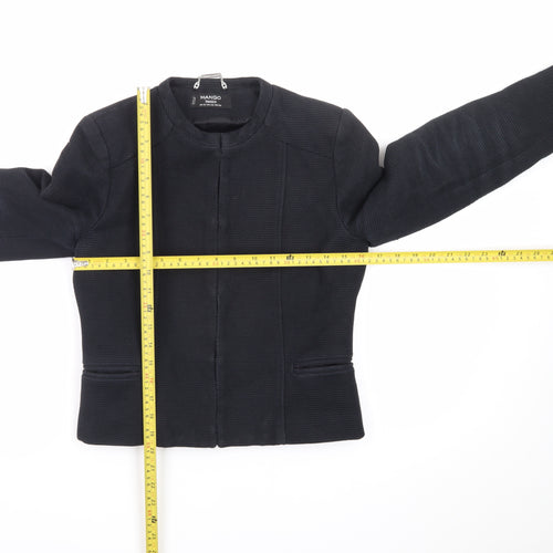 Mango Women’s Black XS Collarless Slim Fit Blazer Jacket
