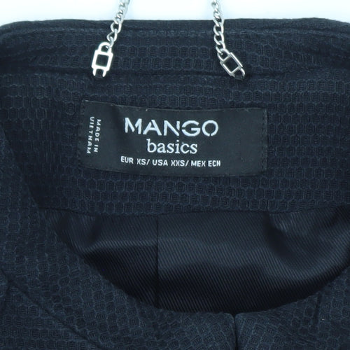Mango Women’s Black XS Collarless Slim Fit Blazer Jacket
