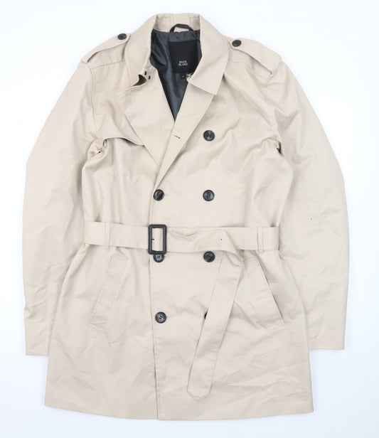 River Island Women Beige Trench Coat Belted Mid-Length M