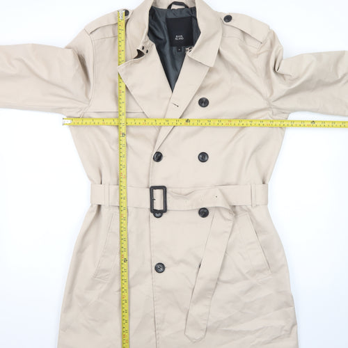 River Island Women Beige Trench Coat Belted Mid-Length M