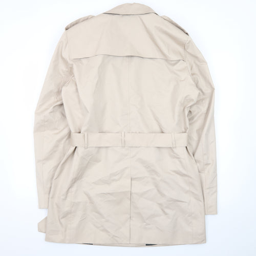 River Island Women Beige Trench Coat Belted Mid-Length M