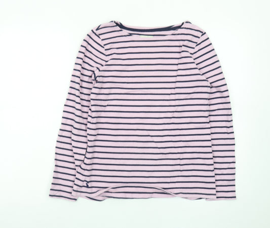 Joules Womens Pink Striped Long Sleeve Cotton Nautical T-Shirt Size 10