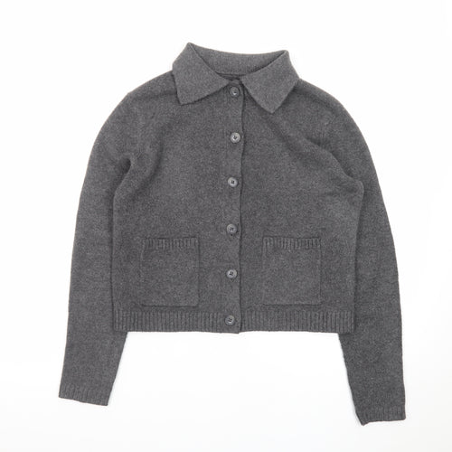 Marks and Spencer Women’s Grey Collared Button Cardigan XS