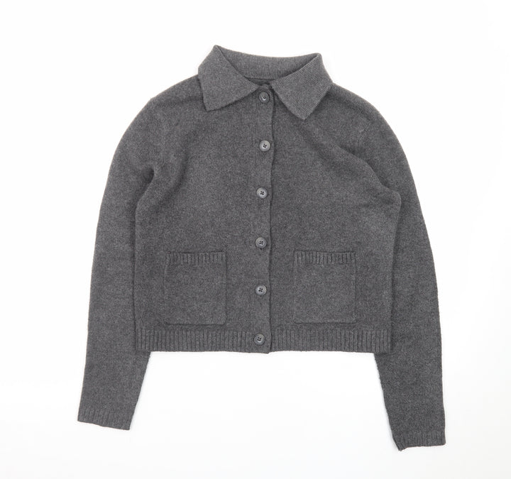 Marks and Spencer Women’s Grey Collared Button Cardigan XS