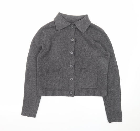 Marks and Spencer Women’s Grey Collared Button Cardigan XS