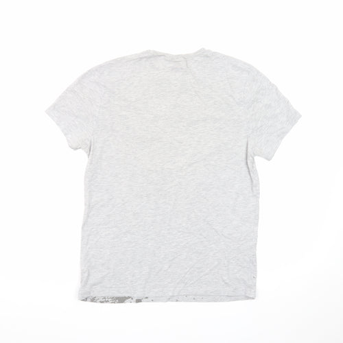 Weenicons Men's Grey Band Graphic T-Shirt M Short Sleeve Cotton