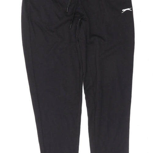 Slazenger Womens Black Jogger Trousers Size 10 Fleece Comfort Fit