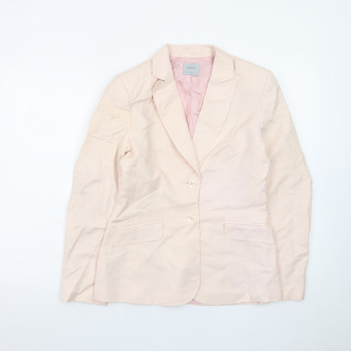 Oasis Women Beige Blazer Size 10 Linen Viscose Formal Jacket