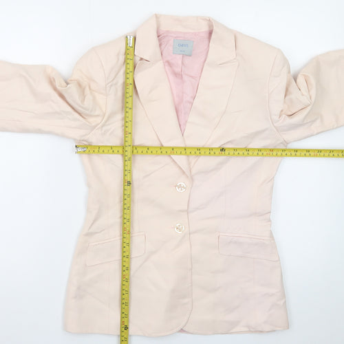 Oasis Women Beige Blazer Size 10 Linen Viscose Formal Jacket