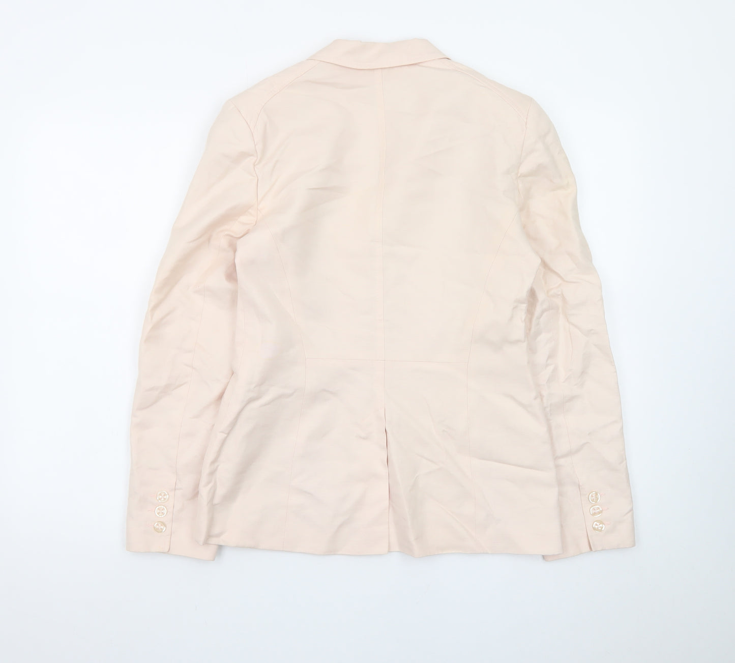 Oasis Women Beige Blazer Size 10 Linen Viscose Formal Jacket