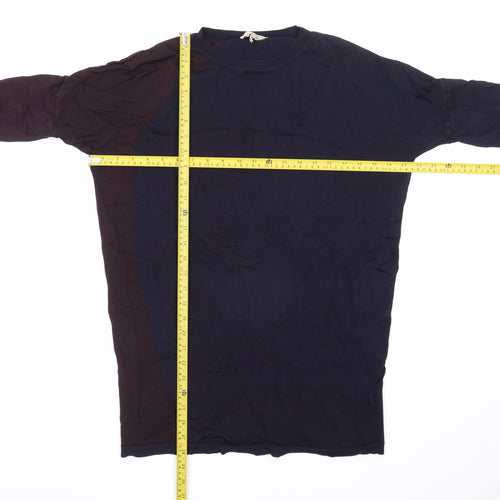Phase Eight Unisex Blue Colourblock Knit Short Sleeve T-Shirt XS