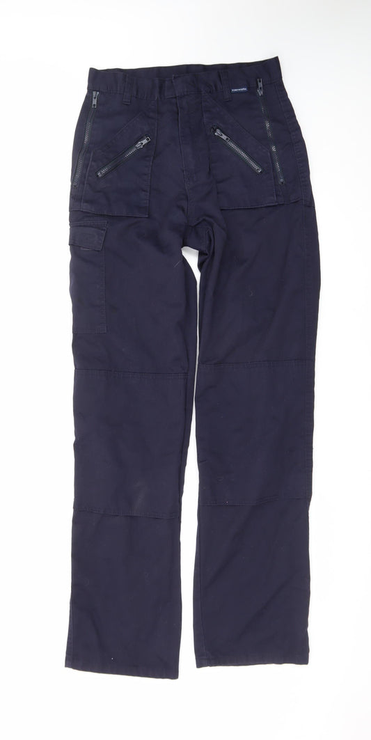 Portwest Men's Blue Cargo Workwear Trousers Size M 30W 36L