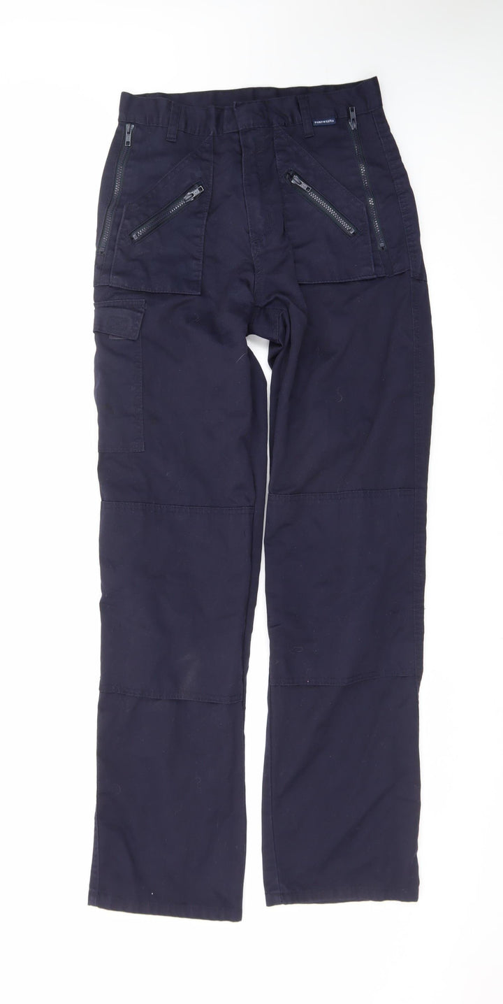 Portwest Men's Blue Cargo Workwear Trousers Size M 30W 36L