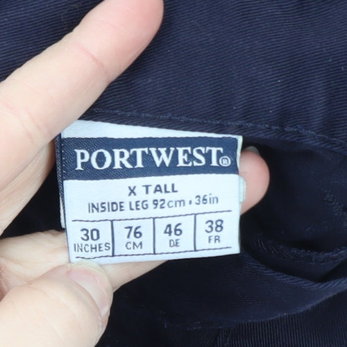 Portwest Men's Blue Cargo Workwear Trousers Size M 30W 36L