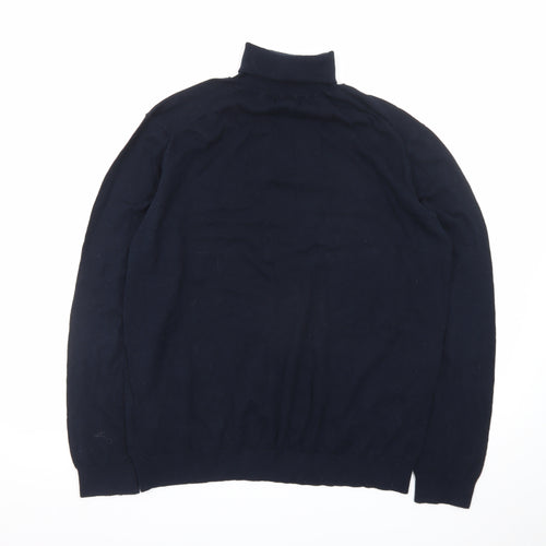 Replay Men's Blue Cotton Roll Neck Jumper XL