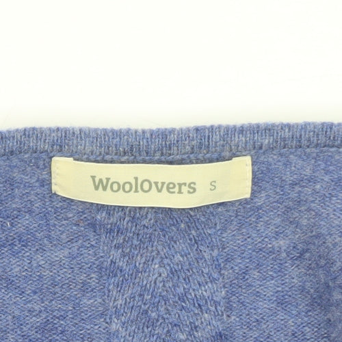 Woolovers Women's Blue 100% Merino Wool Long Sleeve Cardigan S
