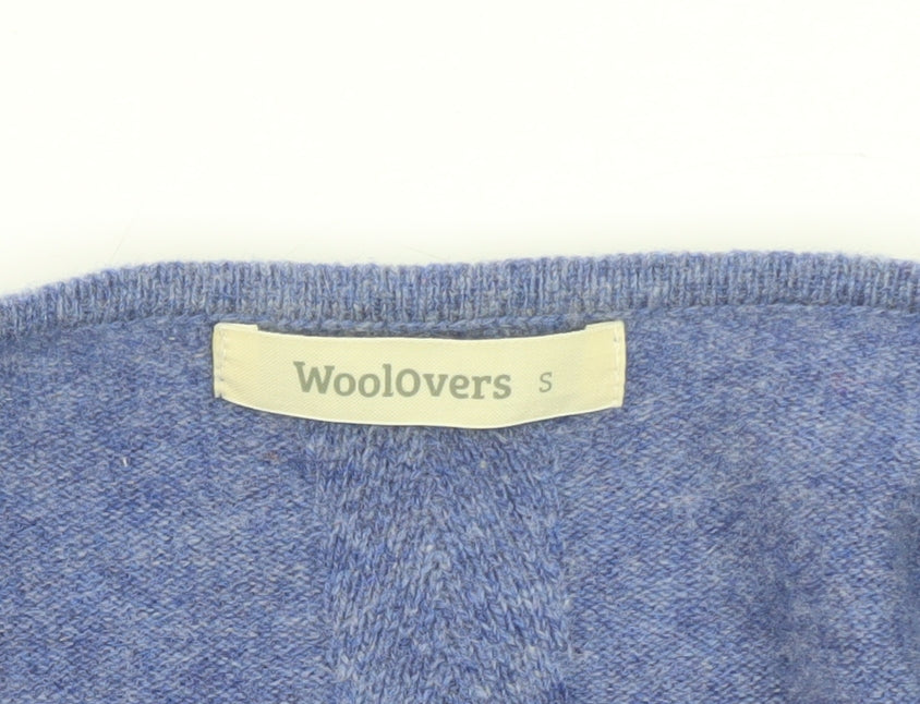 Woolovers Women's Blue 100% Merino Wool Long Sleeve Cardigan S