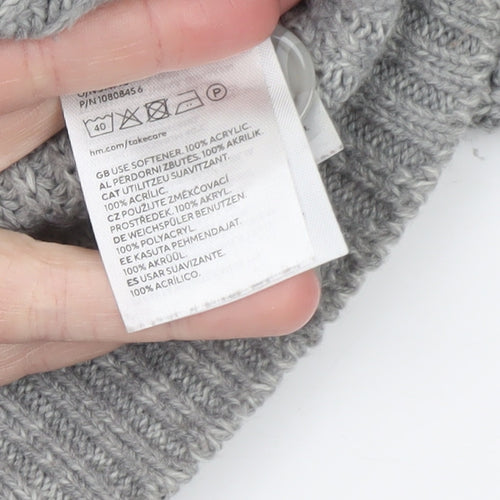 H&M Divided Women Grey Cable-Knit Cropped Cardigan Size S