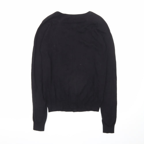 Next Women's Black Crew Neck Cardigan Size 8 Cotton Blend