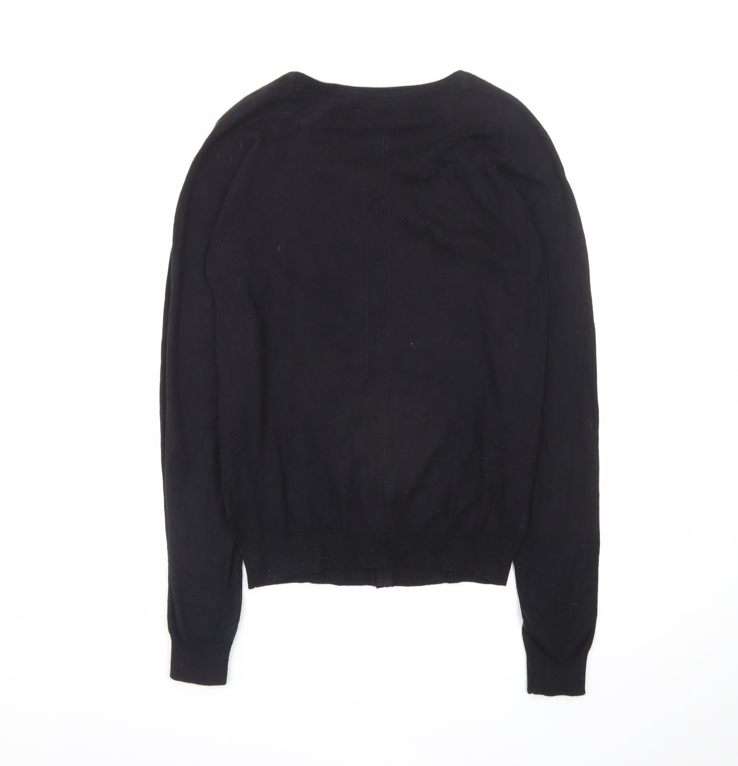 Next Women's Black Crew Neck Cardigan Size 8 Cotton Blend