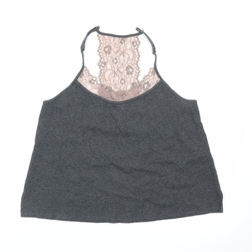 Mint Velvet Women’s Grey Lace Back Halter Camisole Top Size 14