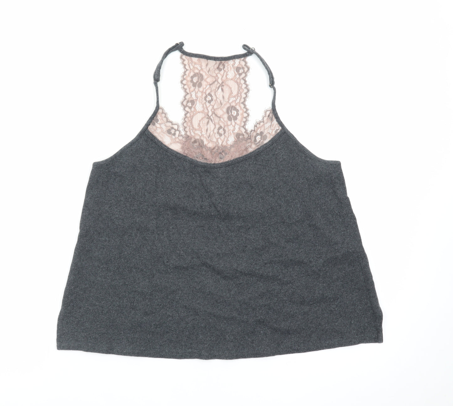 Mint Velvet Women’s Grey Lace Back Halter Camisole Top Size 14