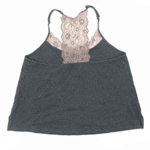 Mint Velvet Women’s Grey Lace Back Halter Camisole Top Size 14
