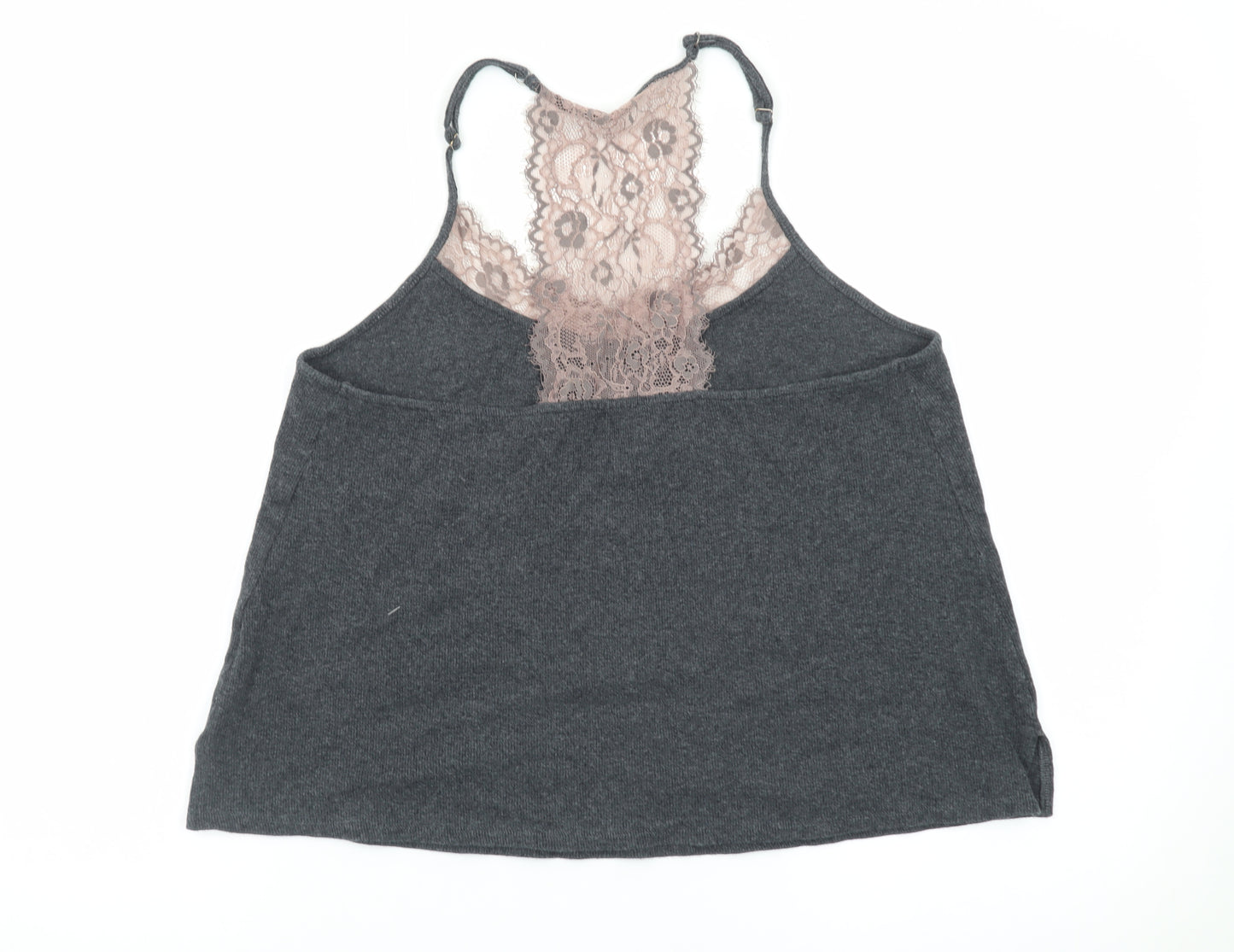 Mint Velvet Women’s Grey Lace Back Halter Camisole Top Size 14