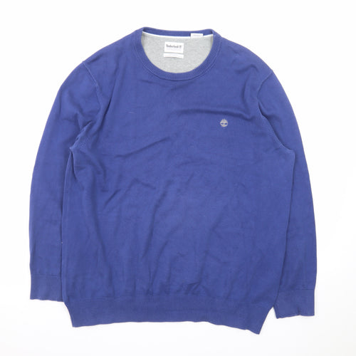 Timberland Men's Blue Cotton Crew Neck Pullover Jumper XL