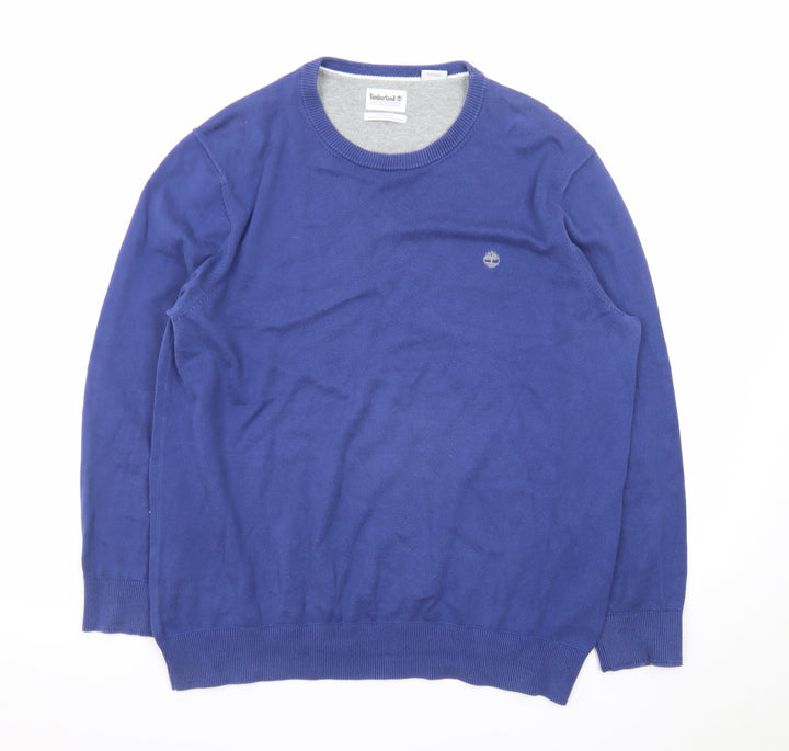 Timberland Men's Blue Cotton Crew Neck Pullover Jumper XL