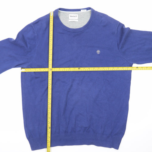 Timberland Men's Blue Cotton Crew Neck Pullover Jumper XL