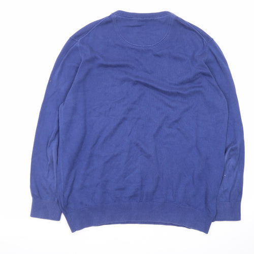 Timberland Men's Blue Cotton Crew Neck Pullover Jumper XL