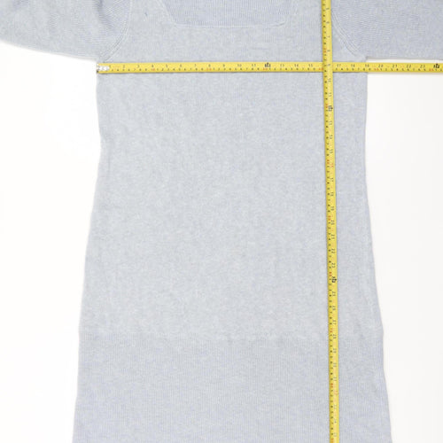 Poetry Women Grey Cotton Linen Jumper Dress Size 10