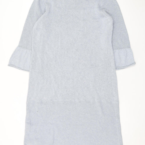 Poetry Women Grey Cotton Linen Jumper Dress Size 10