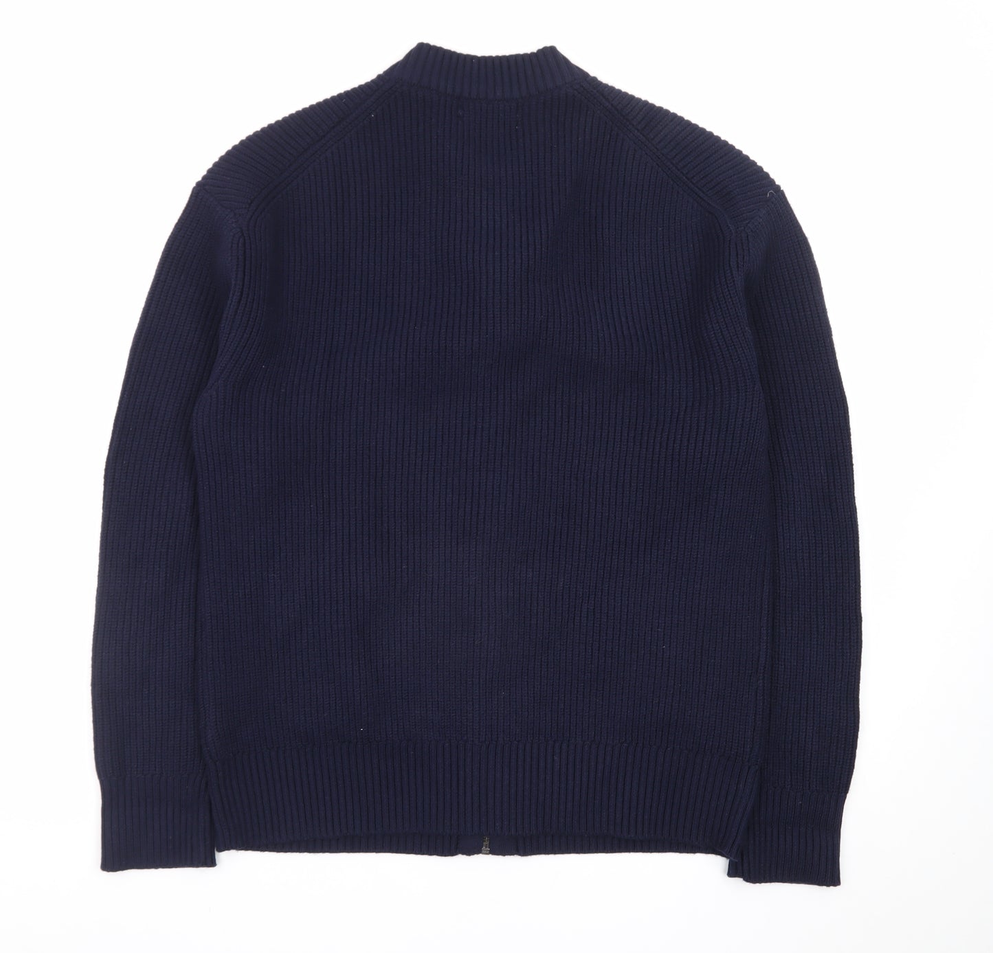Marks and Spencer Men's Blue Full Zip Knit Jumper Medium