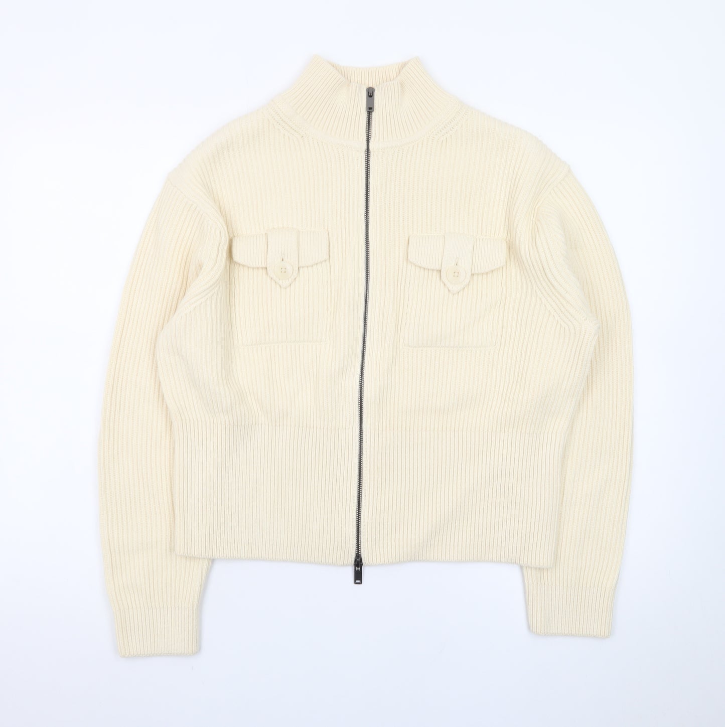 Marks and Spencer Women’s Ivory Full Zip Knit Jumper Size M