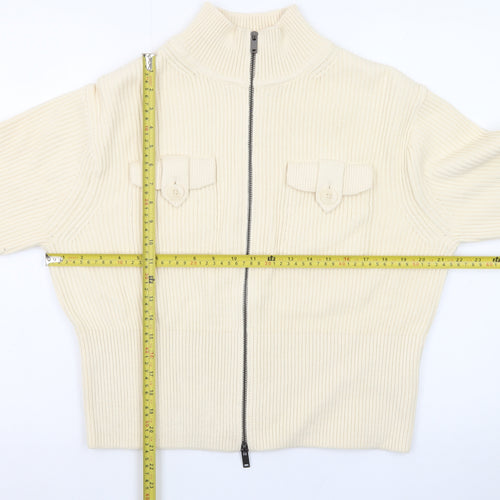 Marks and Spencer Women’s Ivory Full Zip Knit Jumper Size M