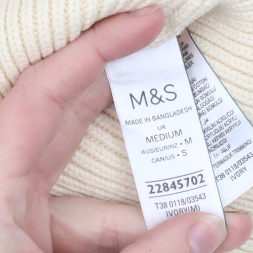 Marks and Spencer Women’s Ivory Full Zip Knit Jumper Size M