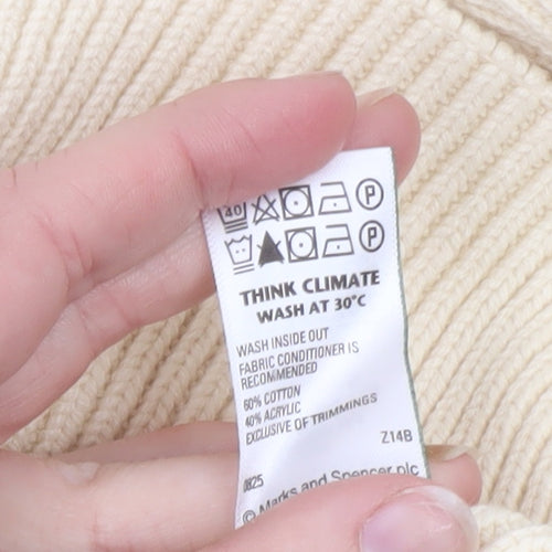 Marks and Spencer Women’s Ivory Full Zip Knit Jumper Size M