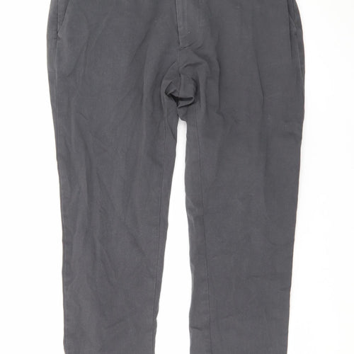 Marks and Spencer Men's Grey Slim Fit Cotton Chino Trousers 30W 29L
