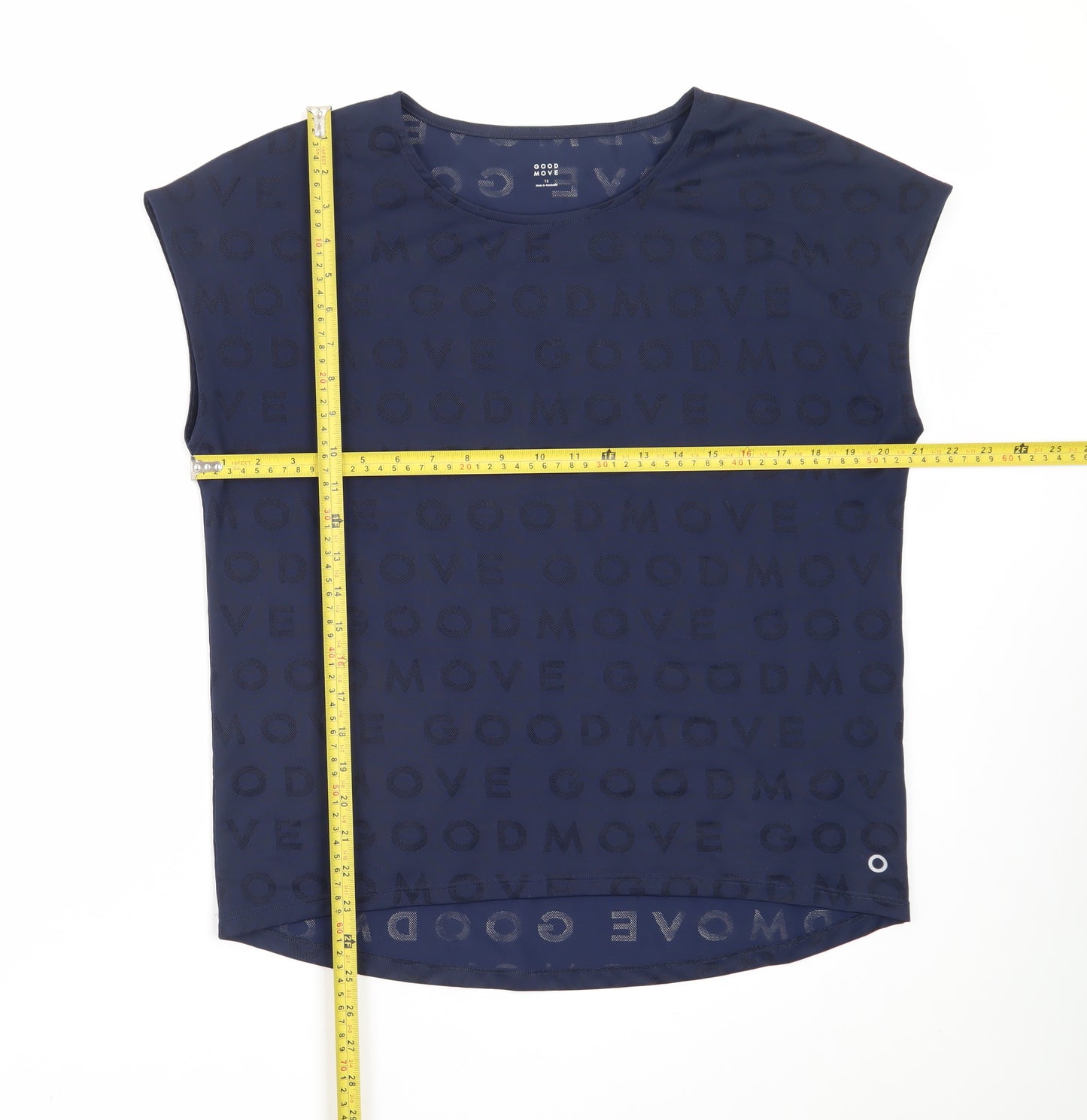 Marks and Spencer Women Navy Blue Polyester Blend Sleeveless T-Shirt Size 12