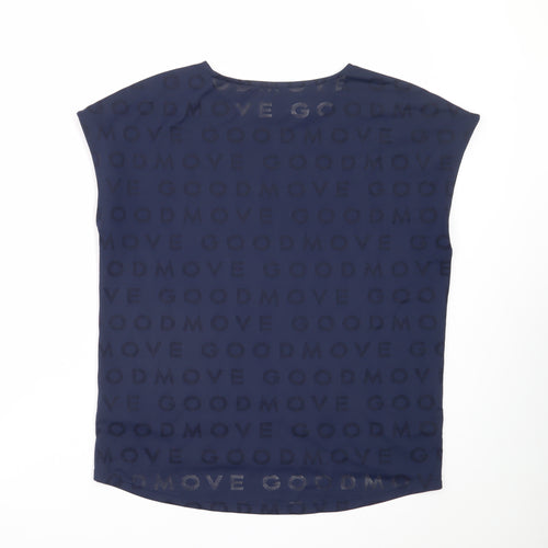 Marks and Spencer Women Navy Blue Polyester Blend Sleeveless T-Shirt Size 12